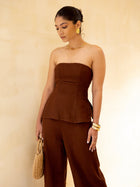 Side Slit Detailed Sleeveless Tube Top