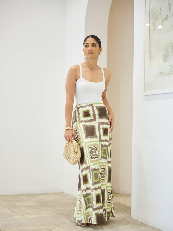 Printed Bias  Skirt