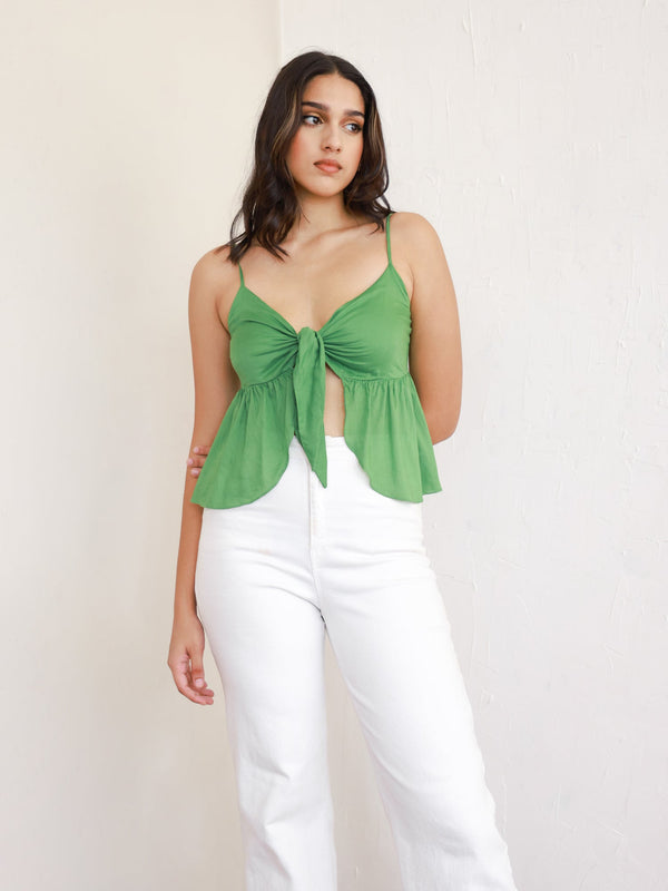 Front Tieup Peplum Top