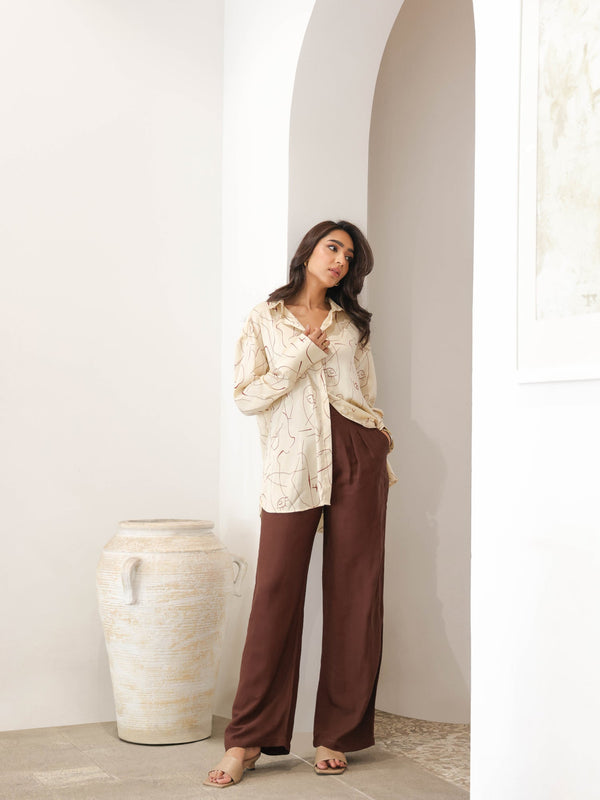 Hidden Placket Detailed Over Sized Shirt