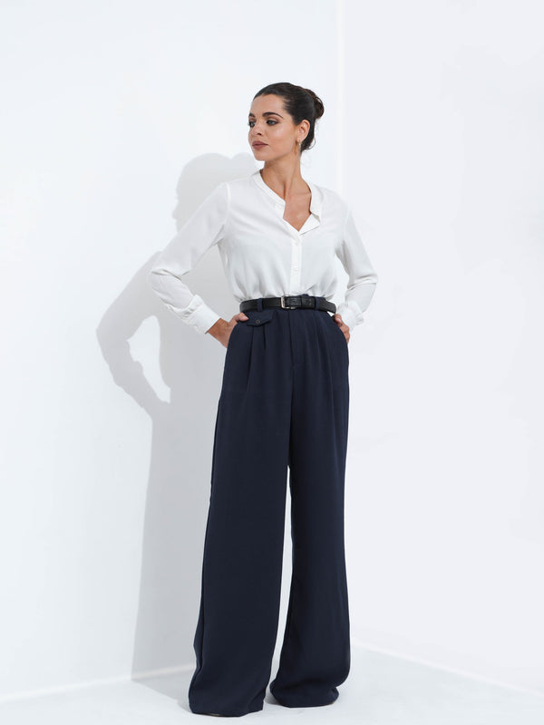 Front Pleated High Waist Pant