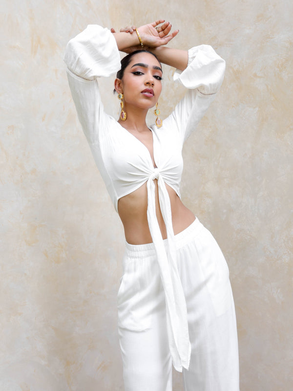 Front Tieup Lace Detail Top