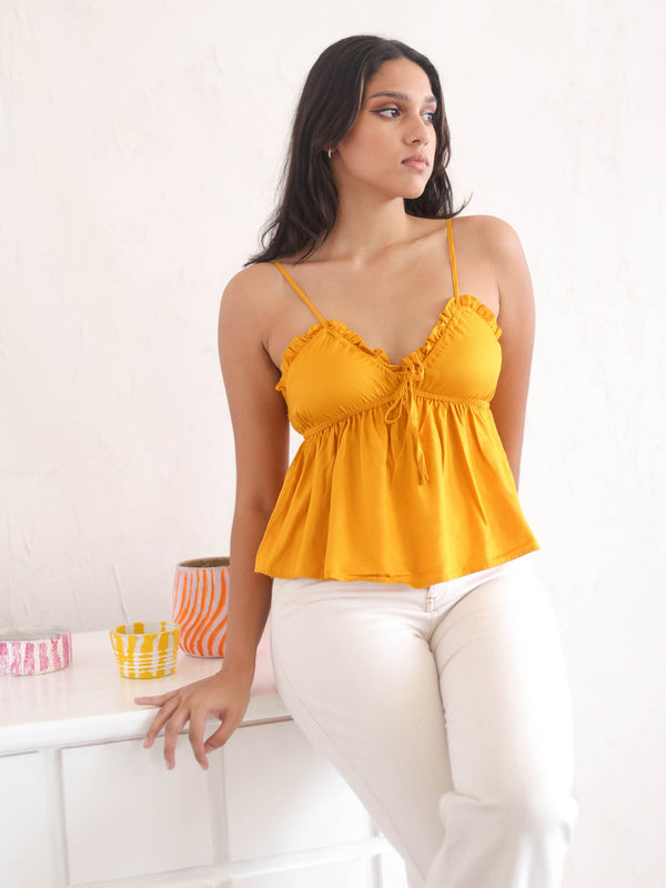 Frill Detail Peplum Top