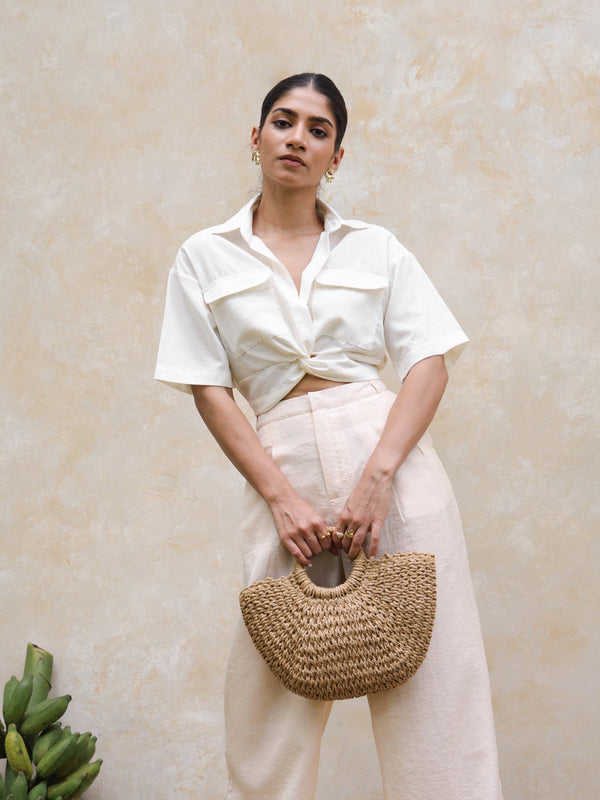 Front Twisted Short Sleeved Top