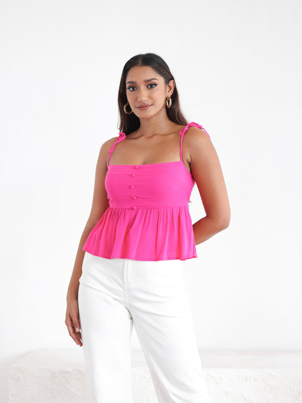 Bustier Detailed Back Smocked Peplum Top