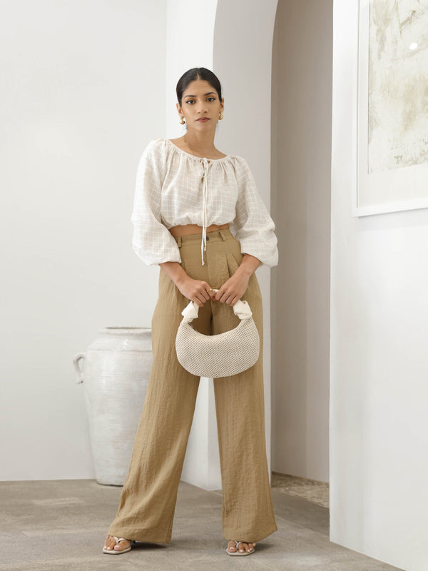 Back Elasticated Wide Leg Pant