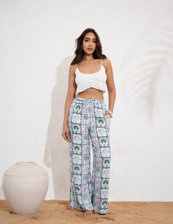 Drawstring Wide Leg Pant
