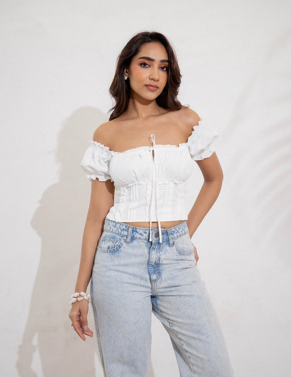 Frill Detail Bustier Top