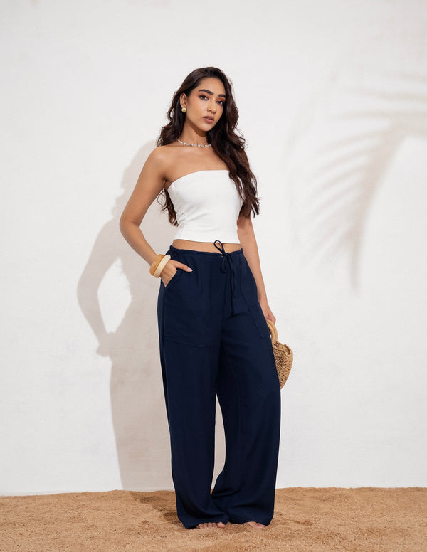 Drawstring Wide Leg Pant