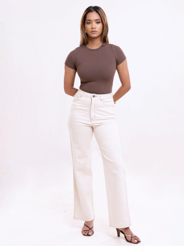 Sage High Neck Fitted Crop Top